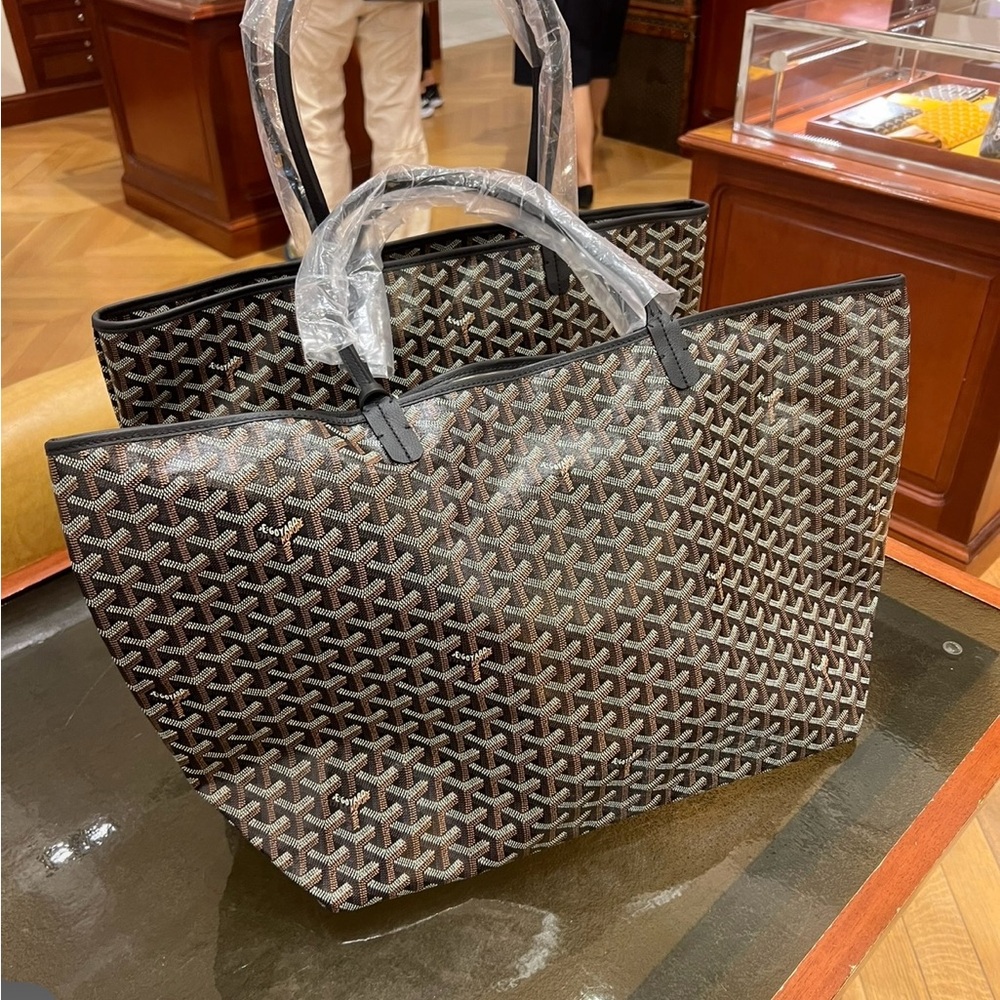 Goyard Brown and Black Geometric Tote